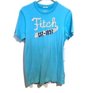 Abercrombie & Fitch Light Blue Embroidered Muscle Tee